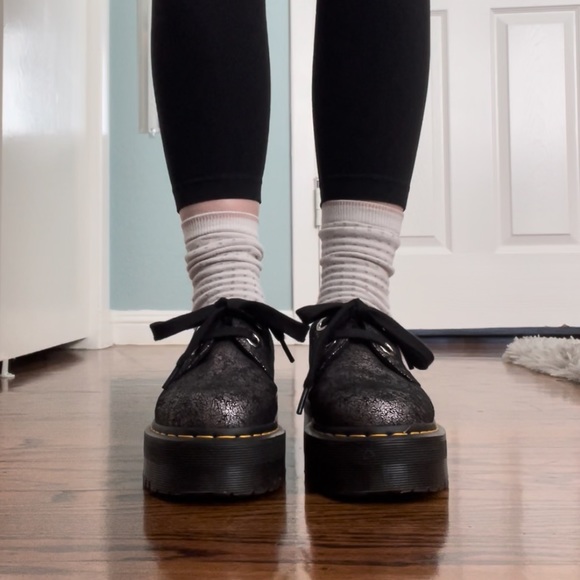 Dr. Marten Holly Iridescent Gunmetal Platform - Picture 1 of 8